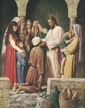 Christ Healing a Blind Man by Del Parson