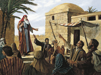 Lehi Prophesying to the People in Jerusalem by Del Parson