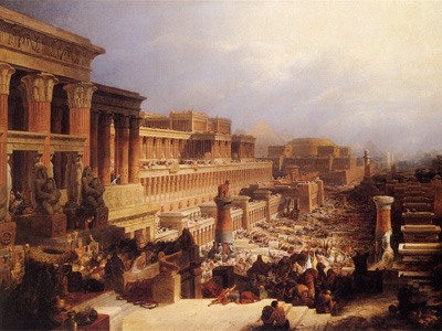 Departure of the Israelites by David Roberts, 1829. Image via Wikimedia Commons.
