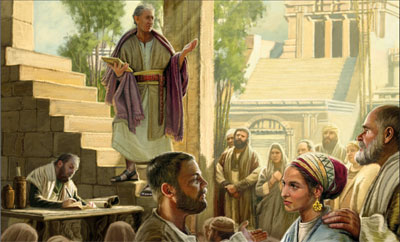 Nephi Teaching in the Temple by Dan Burr