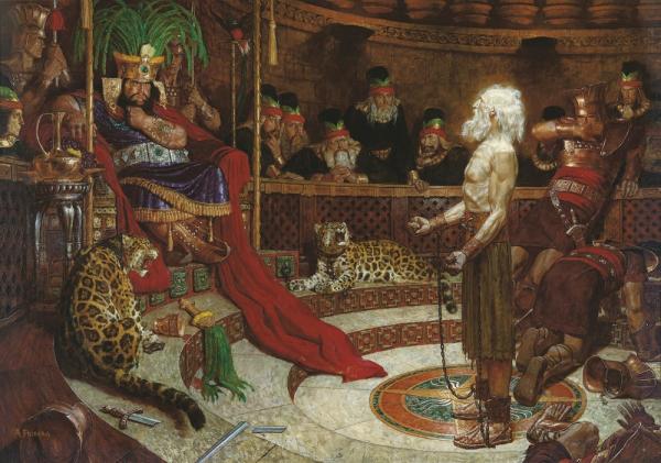 "Abinadi Appearing Before King Noah" by Arnold Friberg