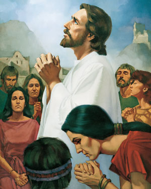 Christ Praying with the Nephites by Ted Henninger