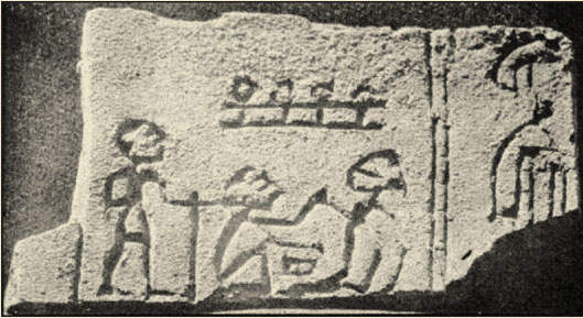 Inscription depicting human sacrifice in the Royal Tomb of Djer
