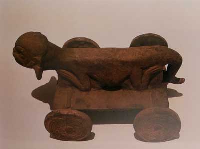 A wheeled figurine from Mesoamerica. Image from Mormon's Codex.