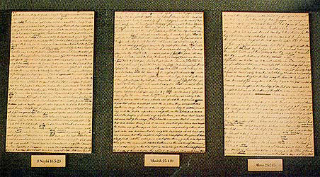 Three pages from the Printers manuscript via lds.org