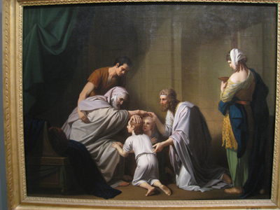 Jacob Blessing Ephraim and Manasseh by Benjamin West. Image via Wikimedia Commons