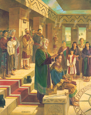 King Benjamin Confers the Kingdom on Mosiah by Robert T. Barrett
