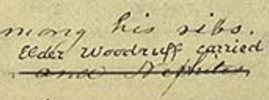 Image from Joseph Smith Papers, showing ‘and Nephites’ crossed out in History, 1838–1856, vol. 1–A, p. 483. Handwriting of Willard Richards.