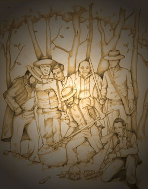 Joseph Smith and Zion's Camp discovering Zelph. Image by Jody Livingtston