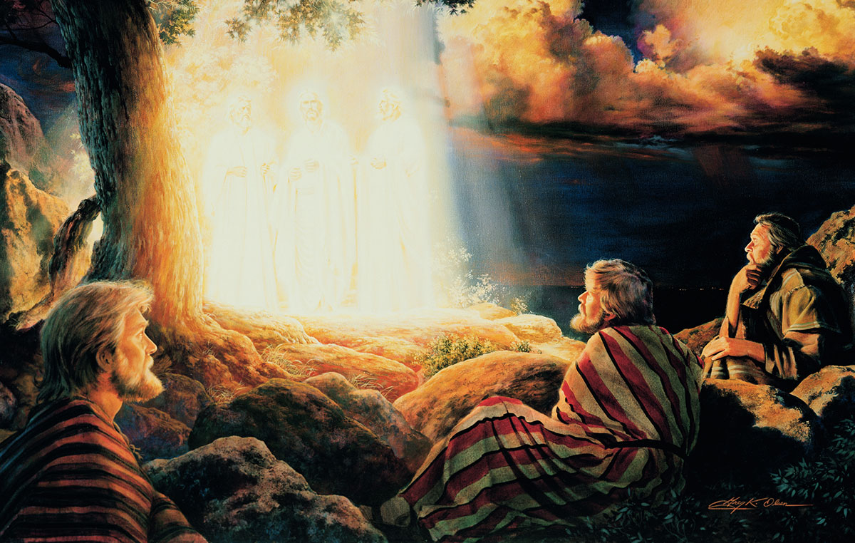 The Transfiguration of Christ by Greg K. Olsen. Image via churchofjesuschrist.org