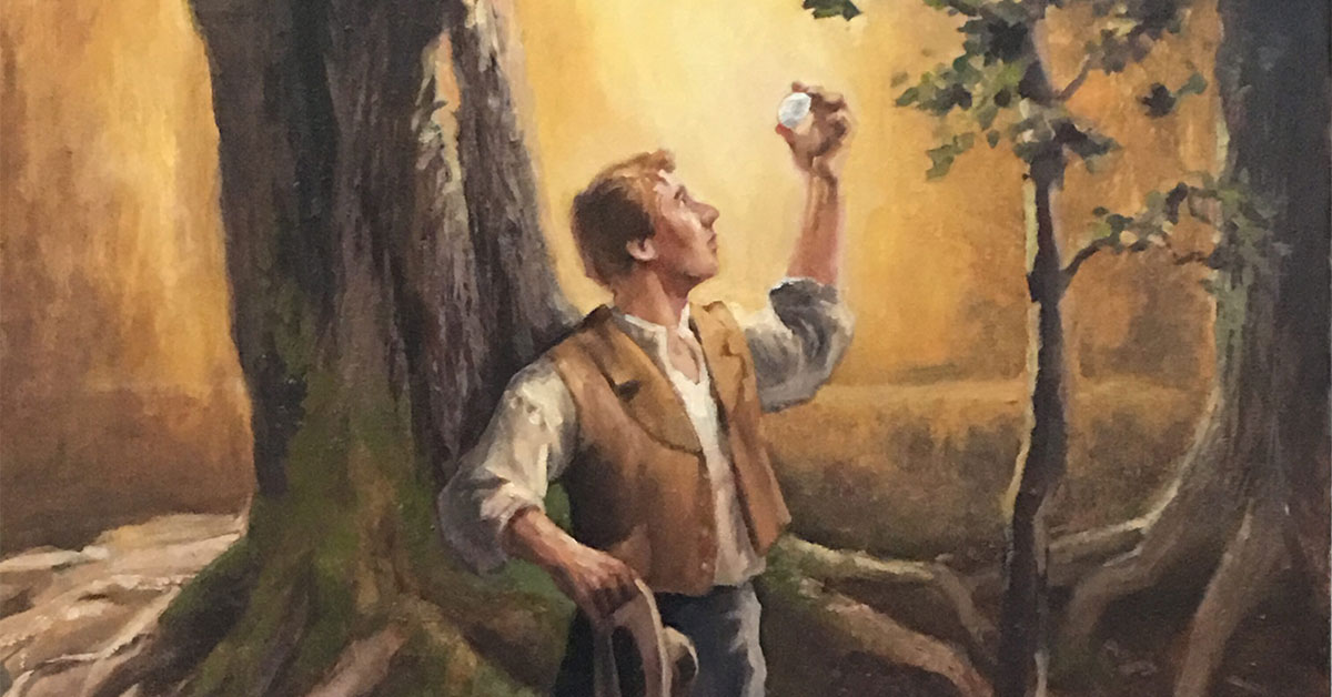 “Joseph with the Seer Stone” by Gary Ernest Smith via foursquareart.com