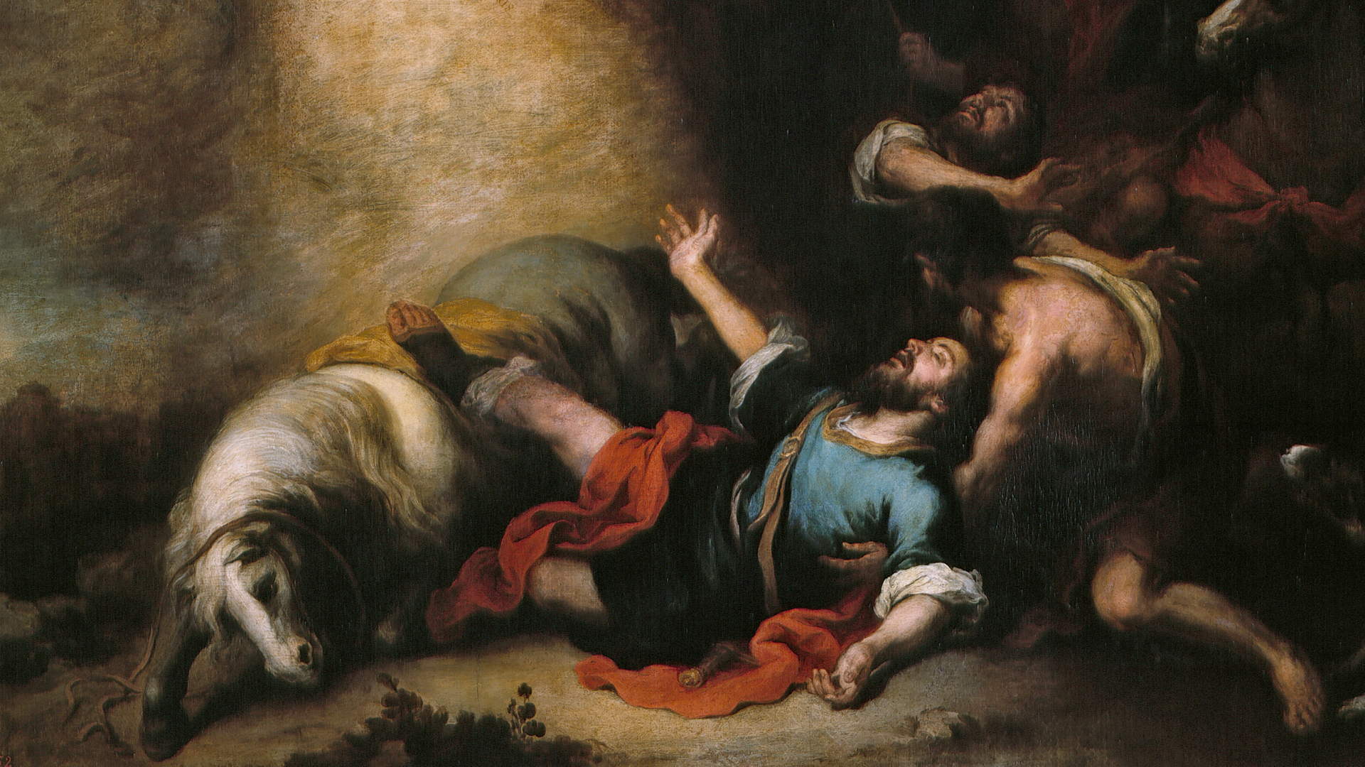 Detail from "The Conversion of Saint Paul" by Bartolomé Esteban Murillo. Public Domain Image.