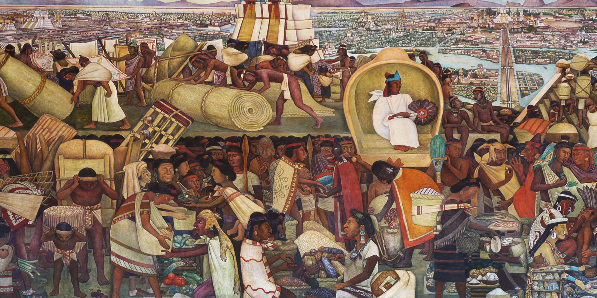 Aztec market of Tlatelolco by Diego Rivera