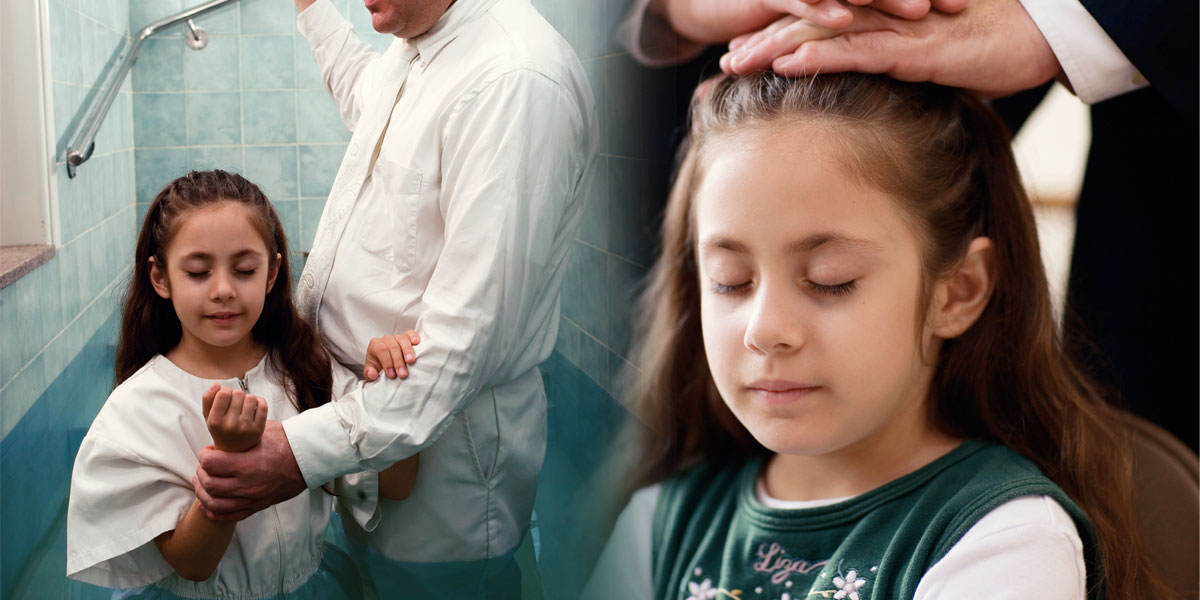 Girl Being Baptized and The Gift of the Holy Ghost via lds.org