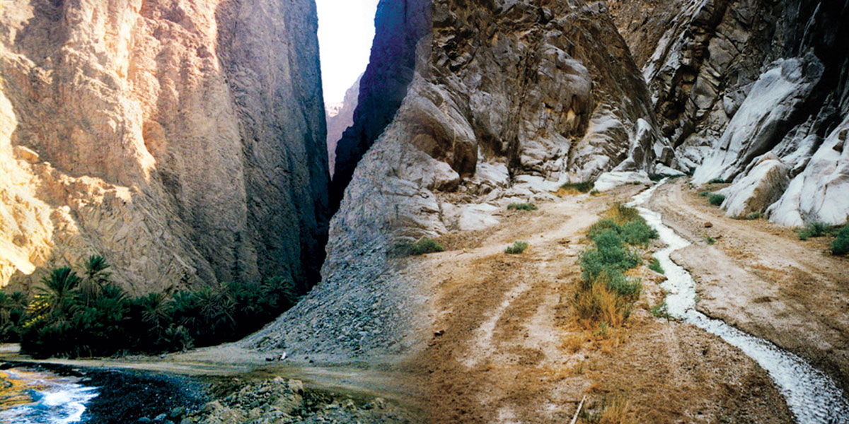 Two images of Wadi Tayyib al-Ism via churchofjesuschrist.org