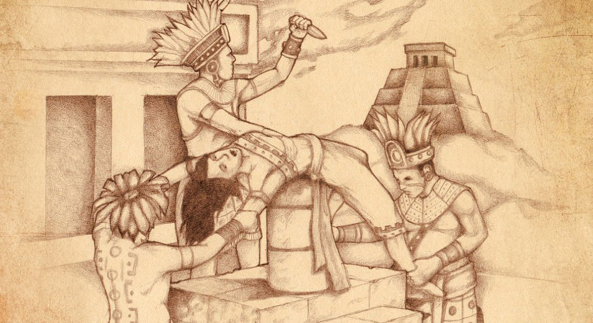 Lamanites sacrificing a woman by Jody Livingston