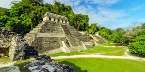 Temples in Palenque. Image via Adobe Stock.