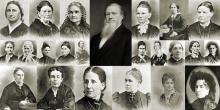 Brigham Young with Plural Wives. Image via Book of Mormon Central.
