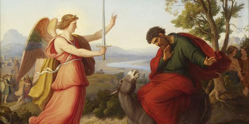 Balaam and the angel, painting from Gustav Jaeger, 1836 via Wikipedia