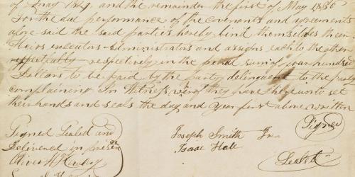 Agreement with Isaac Hale from the Joseph Smith Papers